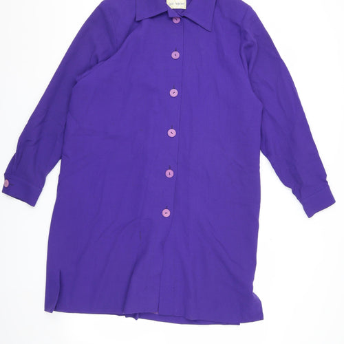 Gail Hoppen Women's Purple Mid-Length Coat Size 14