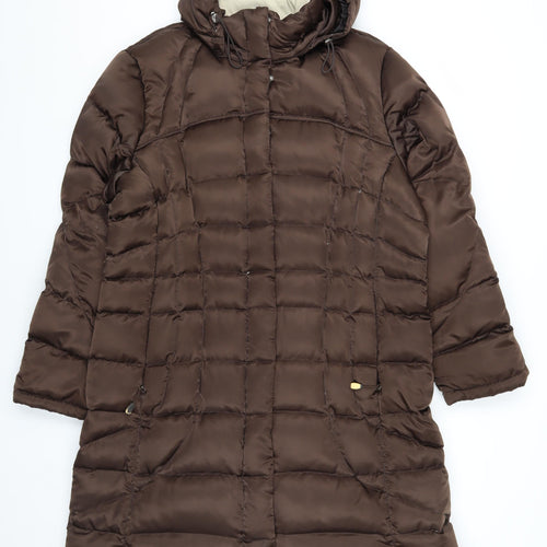 Marvin Richards Women's Brown Long Puffer Coat L