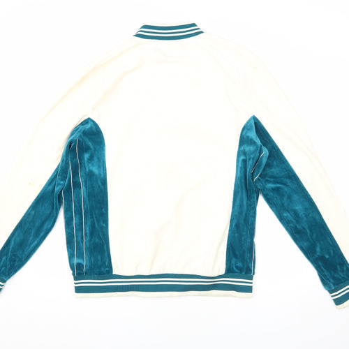 FILA Men's Ivory & Green Varsity Jacket Size L