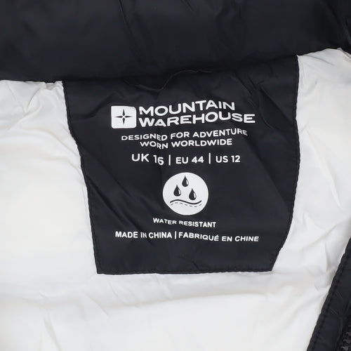 Mountain Warehouse Women's Black/White Puffer Jacket Size 16