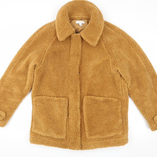 Topshop Women's Brown Mid-Length Casual Coat S