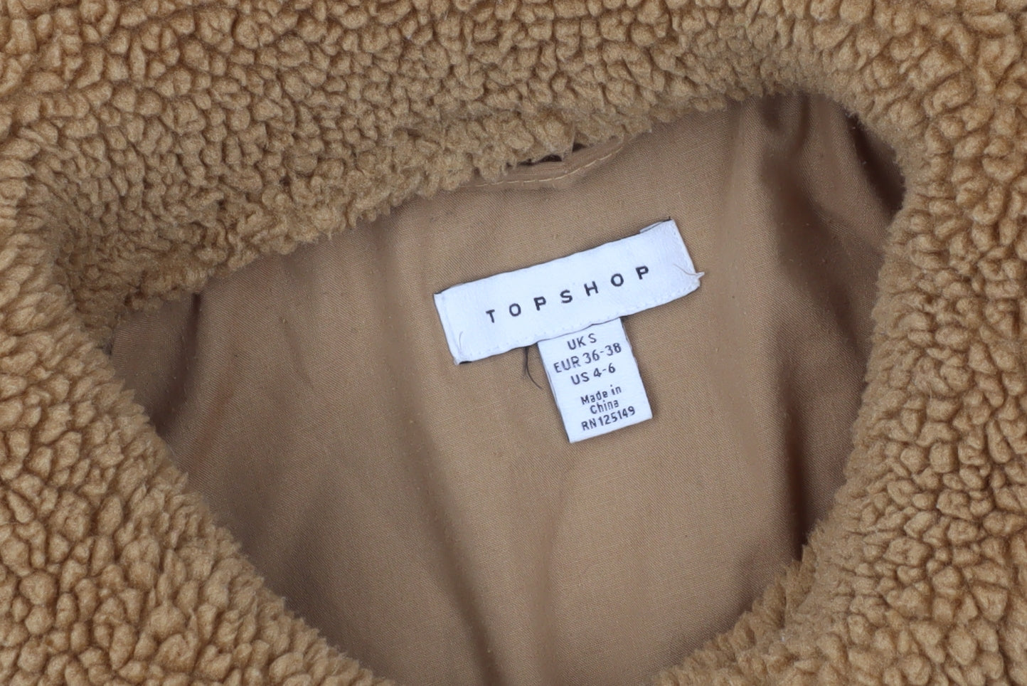 Topshop Women's Brown Mid-Length Casual Coat S
