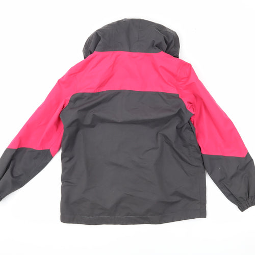 Peter Storm Girls Black Hibiscus Waterproof Jacket Size 7-8
