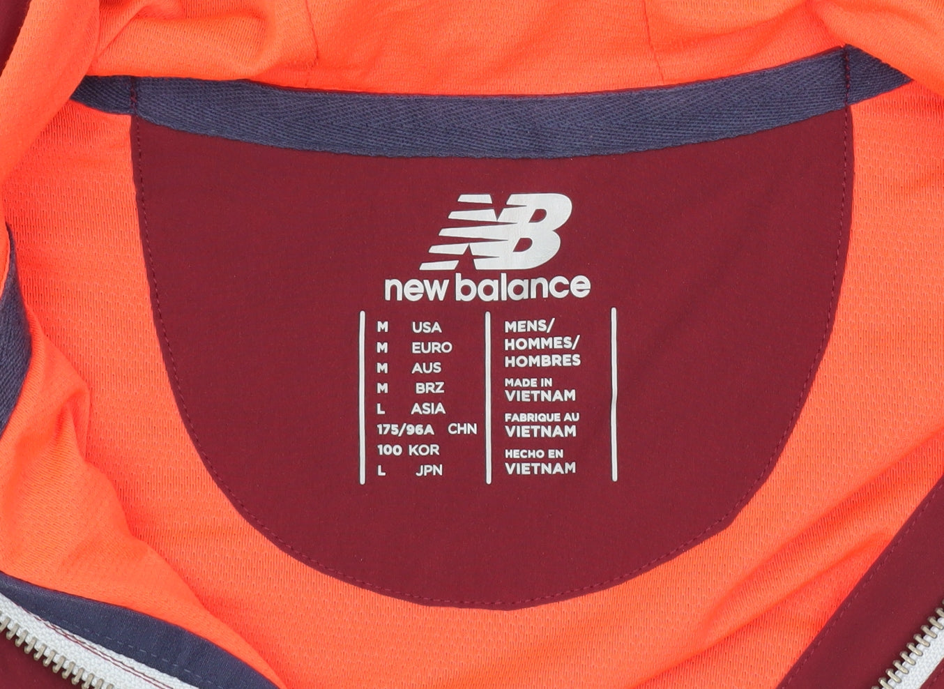 New Balance Men's Red Windbreaker Jacket M