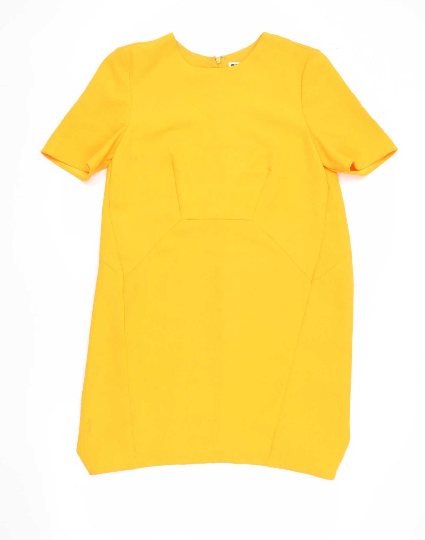 Whistles Women's Yellow Short Sleeve Shift Dress