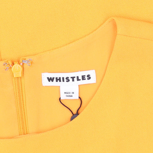 Whistles Women's Yellow Short Sleeve Shift Dress