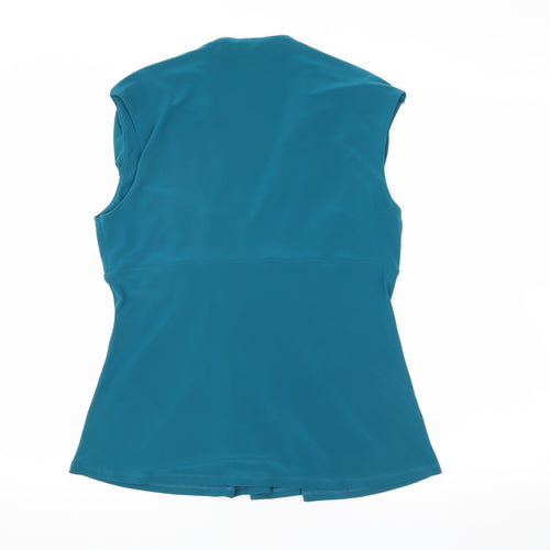 Planet Women's Green Sleeveless V-Neck Blouse - L