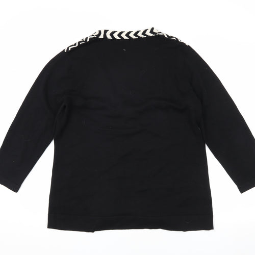 CC Women's Black Geometric 3/4 Sleeve Cardigan M