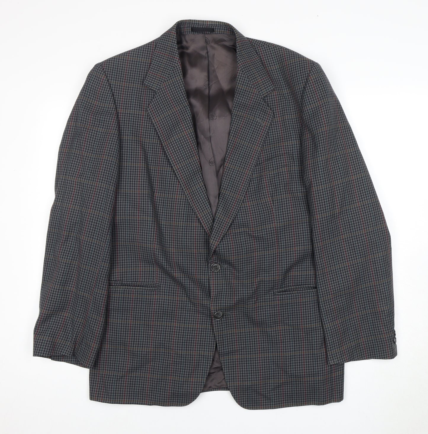 Magee Men's Grey Check Blazer, Size 42R