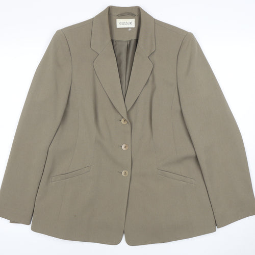 Eastex Women Brown Blazer UK 12 Three-Button Regular Fit