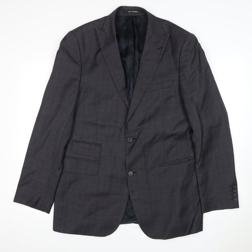 Jeff Banks Men's Grey Wool Blazer, Size 42, Long