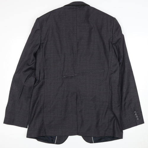Jeff Banks Men's Grey Wool Blazer, Size 42, Long