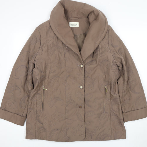 Eastex Women's Brown Paisley Mid Jacket Size 16