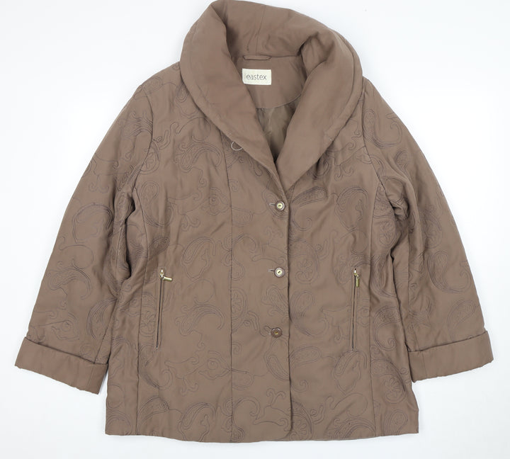 Eastex Women's Brown Paisley Mid Jacket Size 16