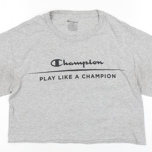 Champion Grey T-Shirt Unisex S Casual Crew Neck