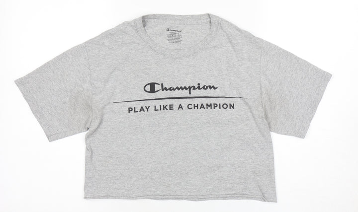 Champion Grey T-Shirt Unisex S Casual Crew Neck