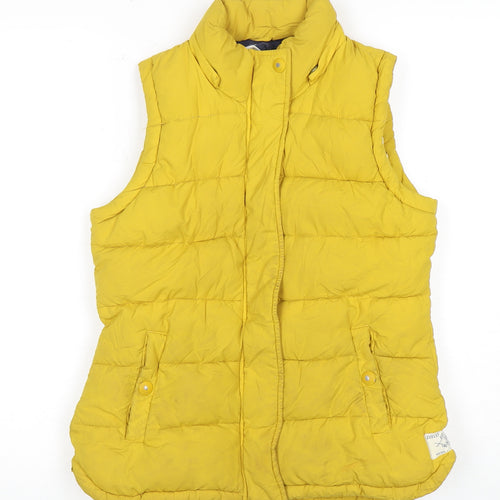 Joules Women's Yellow Puffer Waistcoat, Size 10, Nautical Style