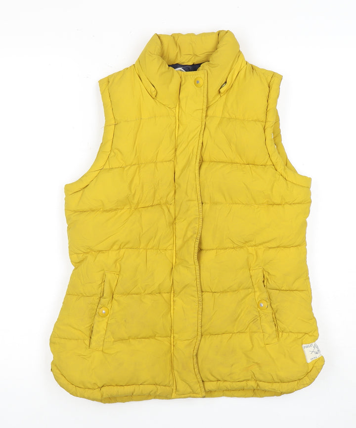 Joules Women's Yellow Puffer Waistcoat, Size 10, Nautical Style