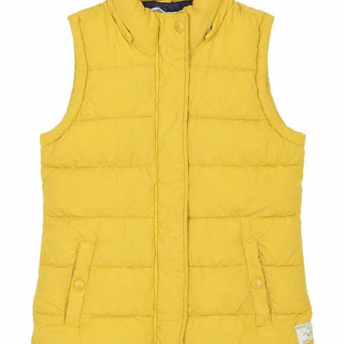 Joules Women's Yellow Puffer Waistcoat, Size 10, Nautical Style