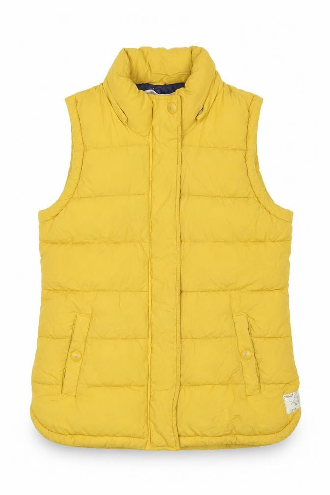 Joules Women's Yellow Puffer Waistcoat, Size 10, Nautical Style