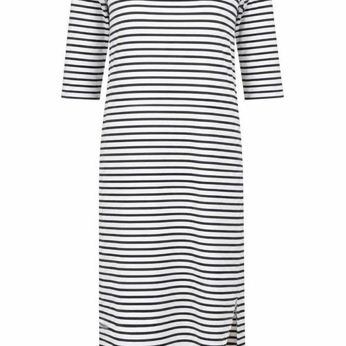 Hush Women's XS White Striped Dress, 3/4 Sleeve