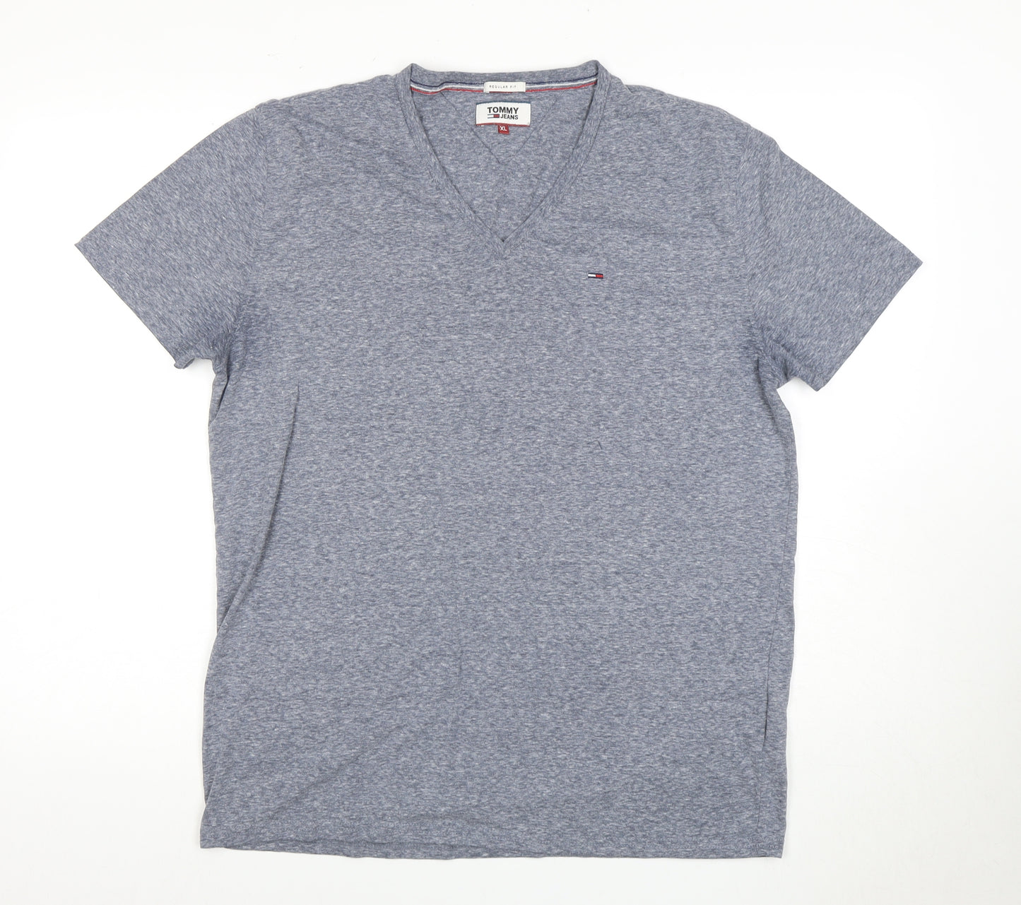Tommy Jeans Men's Grey XL V-Neck T-Shirt Regular Fit