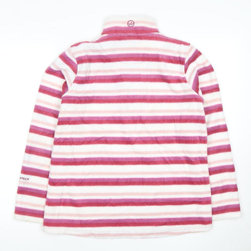 Peter Storm Women's Pink Striped Pullover, Size 14, Stylish Fleece
