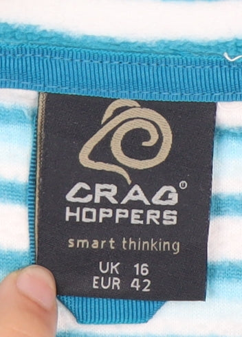 Craghoppers Women's Blue Striped Sweatshirt Size 16