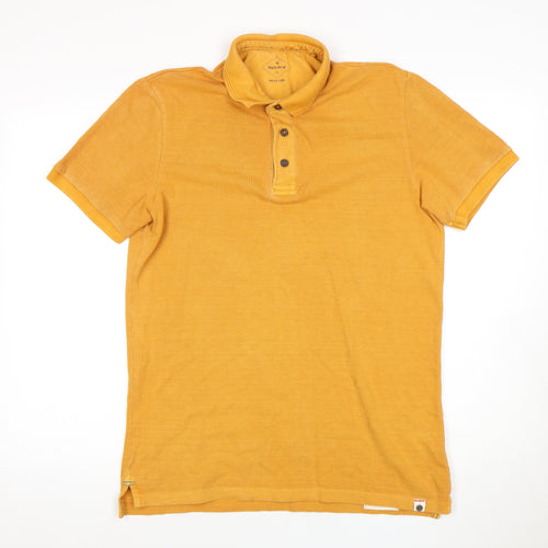 Weird Fish Men's Yellow Polo Shirt Size S