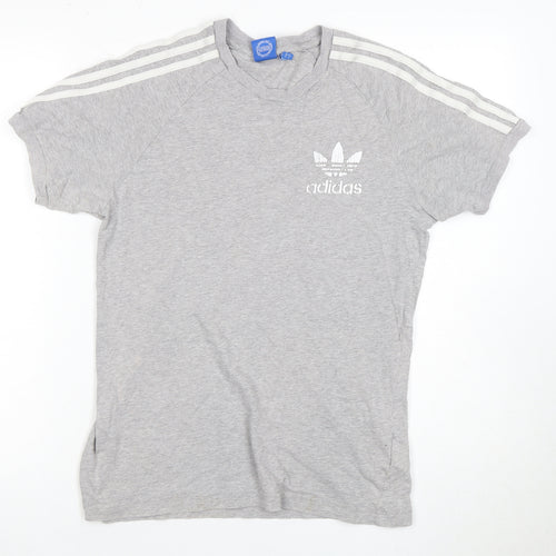 Adidas Men's Grey Logo T-Shirt, Size S