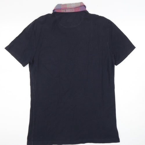 Penguin Men's Blue Check Polo Shirt Small
