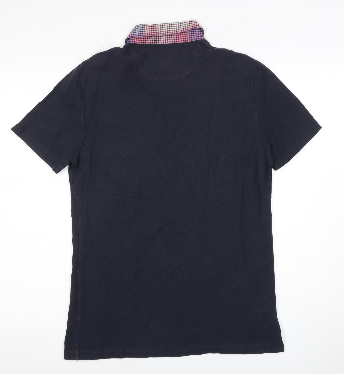 Penguin Men's Blue Check Polo Shirt Small