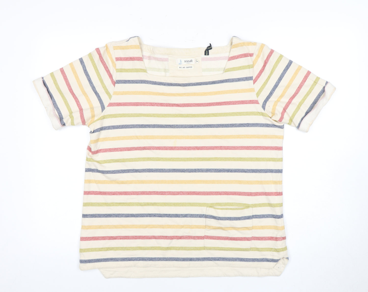Seasalt Women's Multicoloured Striped T-Shirt Size 12