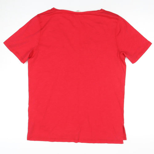 Hush Women's Red Cotton T-Shirt, Size S