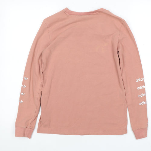 Adidas Women's Pink Long Sleeve Crew Neck T-Shirt Size 6