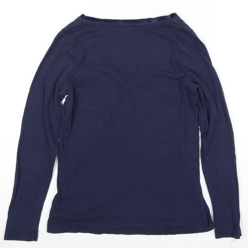 Joules Women’s Blue V-Neck Cotton Modal T-Shirt Size 8