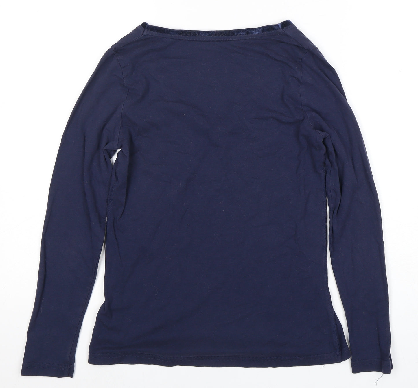 Joules Women’s Blue V-Neck Cotton Modal T-Shirt Size 8