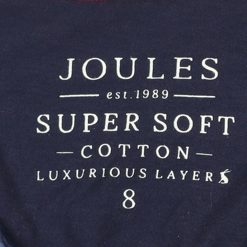 Joules Women’s Blue V-Neck Cotton Modal T-Shirt Size 8