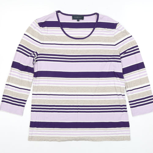 Viyella Women's Multicoloured Striped T-Shirt L