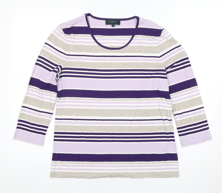 Viyella Women's Multicoloured Striped T-Shirt L