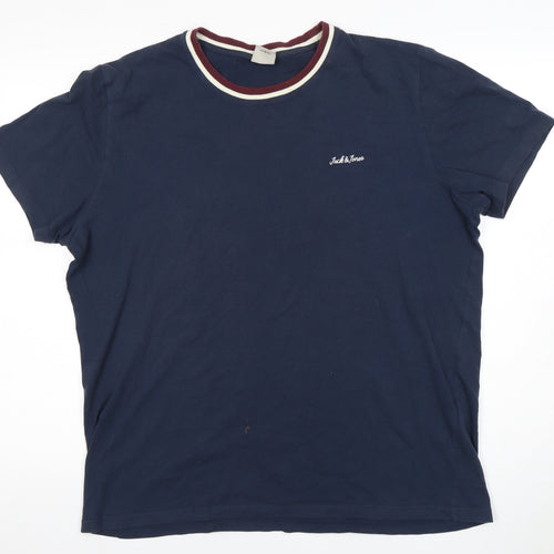 Jack & Jones Men's Blue XL Crew Neck T-Shirt