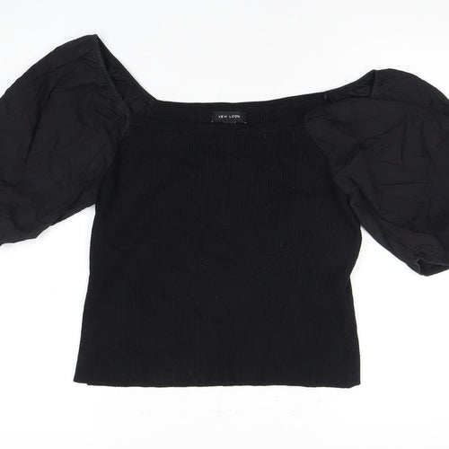 New Look Women's Black Cropped Blouse - Size 18