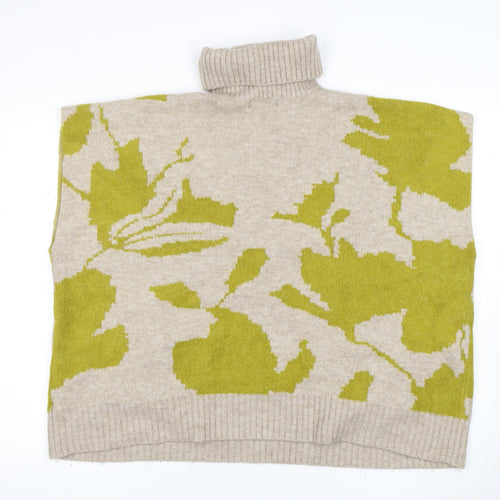 Next Women's Beige Green Roll Neck Jumper, Size M