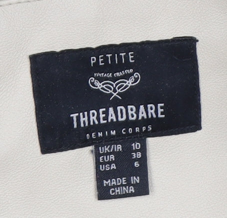 Threadbare Women's Beige Petite Zip Jacket Size 10