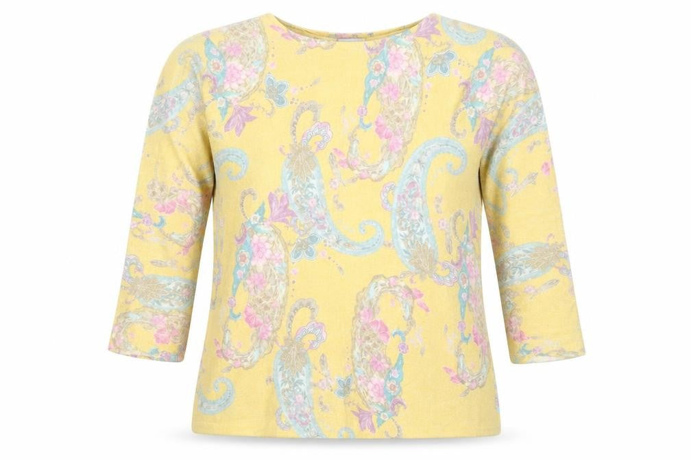 BiancoBlu Women’s Paisley 3/4 Sleeve Top M Multicoloured