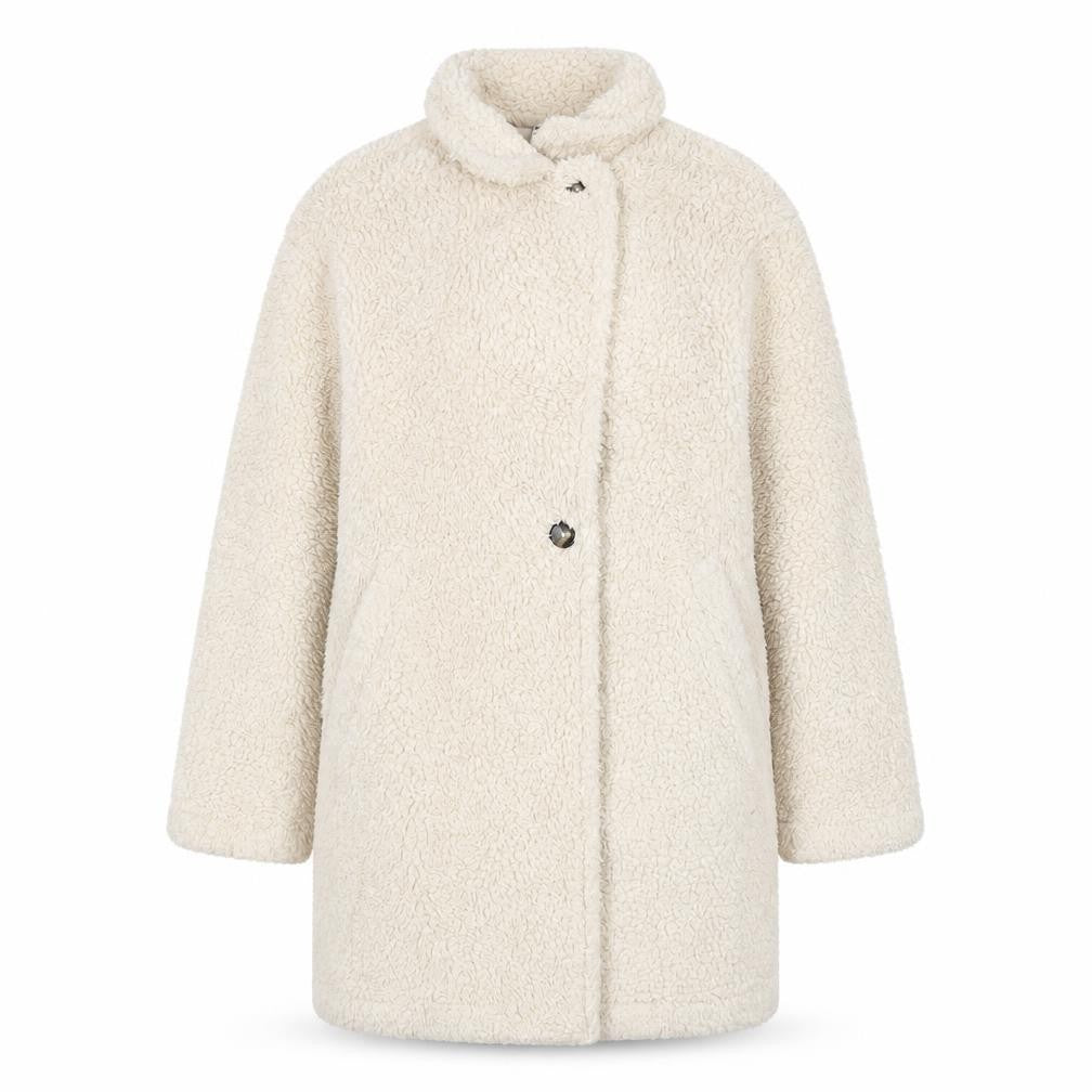 Front view of Uniqlo Women's Beige Mid-Length Overcoat M