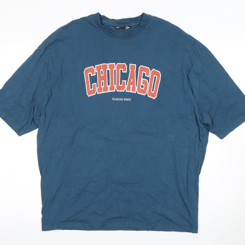 ASOS DESIGN Men’s Blue College Graphic T-Shirt Size S