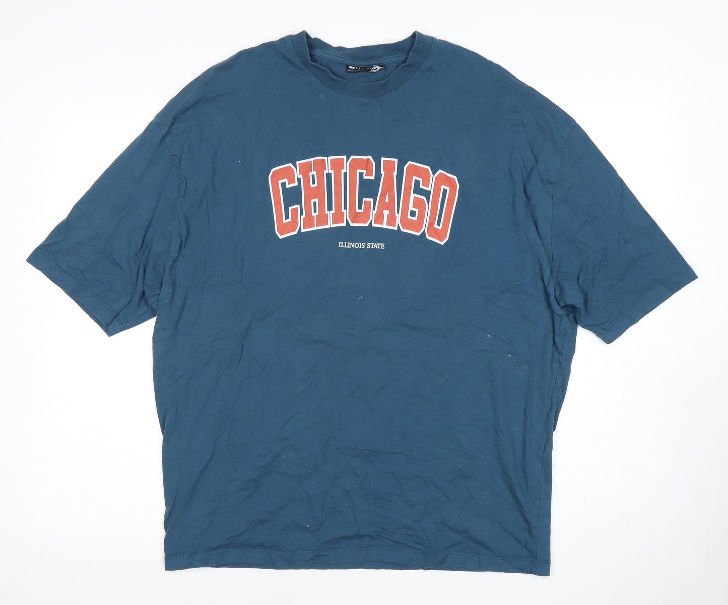 ASOS DESIGN Men’s Blue College Graphic T-Shirt Size S