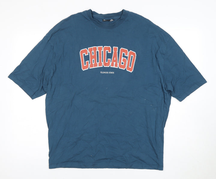 ASOS DESIGN Men’s Blue College Graphic T-Shirt Size S