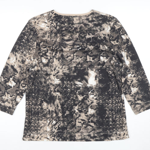 TIGI Women's Multicoloured Top, 3/4 Sleeve, Square Neck 14-16